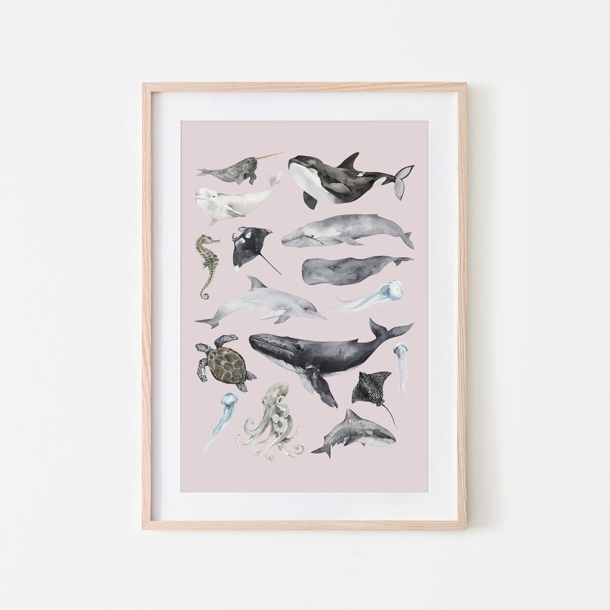 Aquatic-Watercolor-Sea-Creatures-in-Pointe-Pink-Website-Main-Image