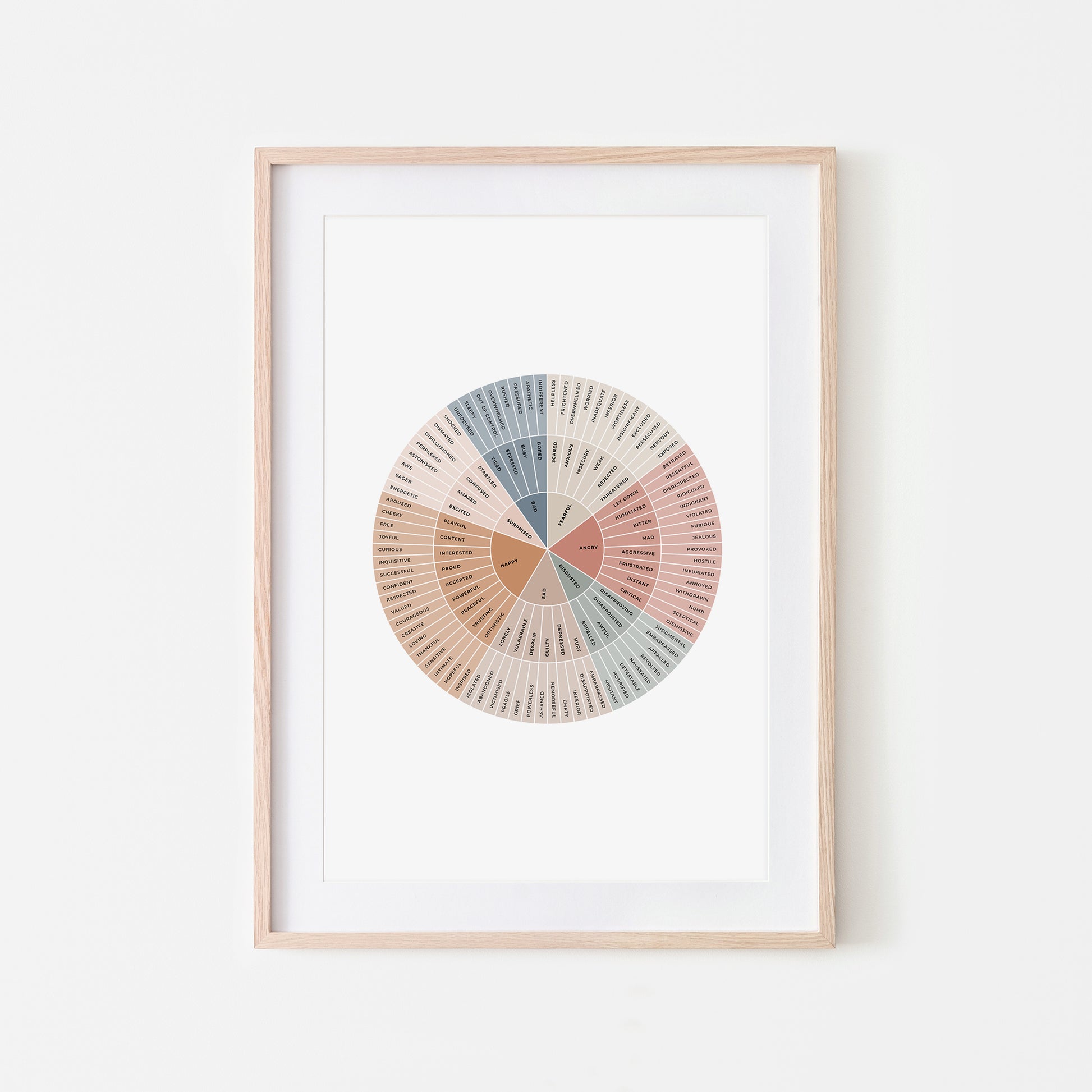 B-Feelings-Wheel-Mental-Health-Wall-Art-in-Earthy-and-Monochrome-on-White