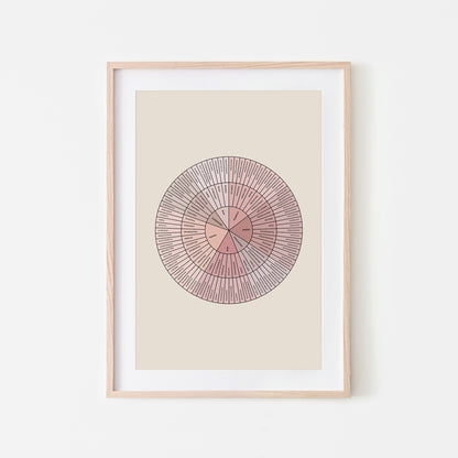B-Feelings-Wheel-Mental-Health-Wall-Art-in-Peony-and-Black-on-Sand