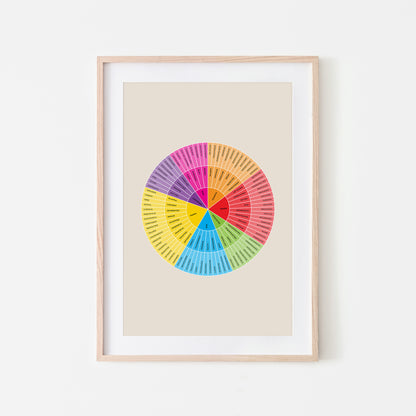 B-Feelings-Wheel-Mental-Health-Wall-Art-in-Rainbow-and-Monochrome-on-Sand