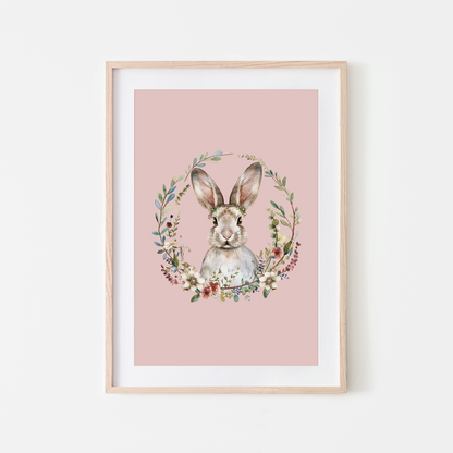 Blossom-Watercolour-Bunny-Rabbit-Wall-Art-in-Blush-Pink