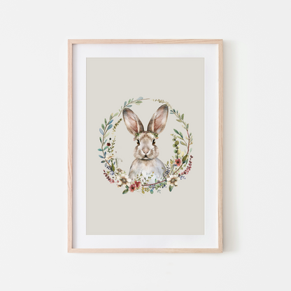 Blossom-Watercolour-Bunny-Rabbit-Wall-Art-in-Linen-Beige