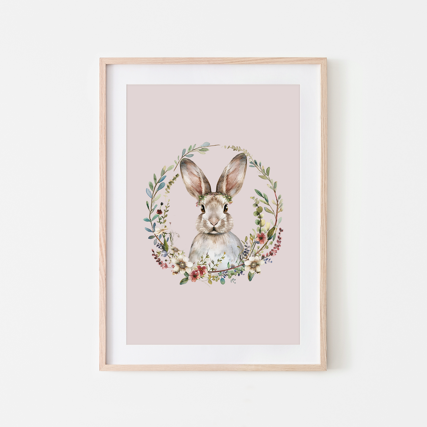 Blossom-Watercolour-Bunny-Rabbit-Wall-Art-in-Pointe-Pink