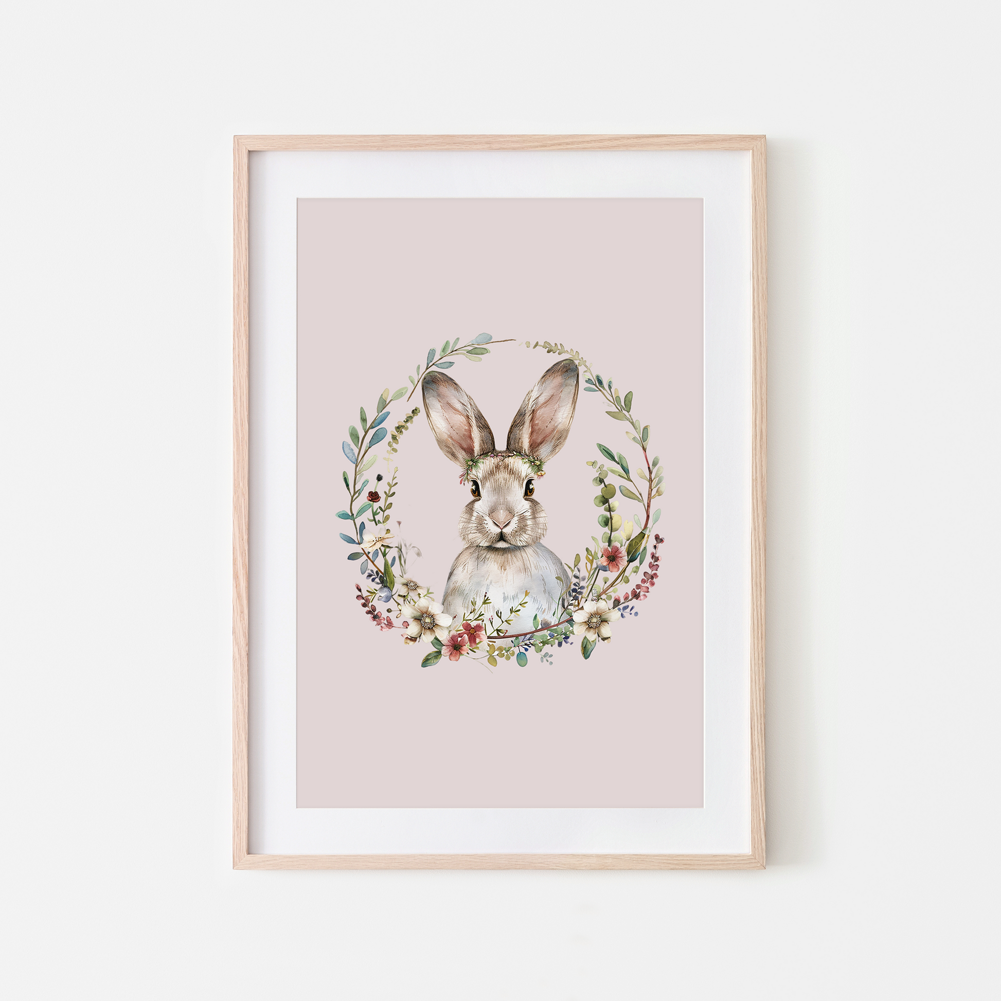 Blossom-Watercolour-Bunny-Rabbit-Wall-Art-in-Pointe-Pink