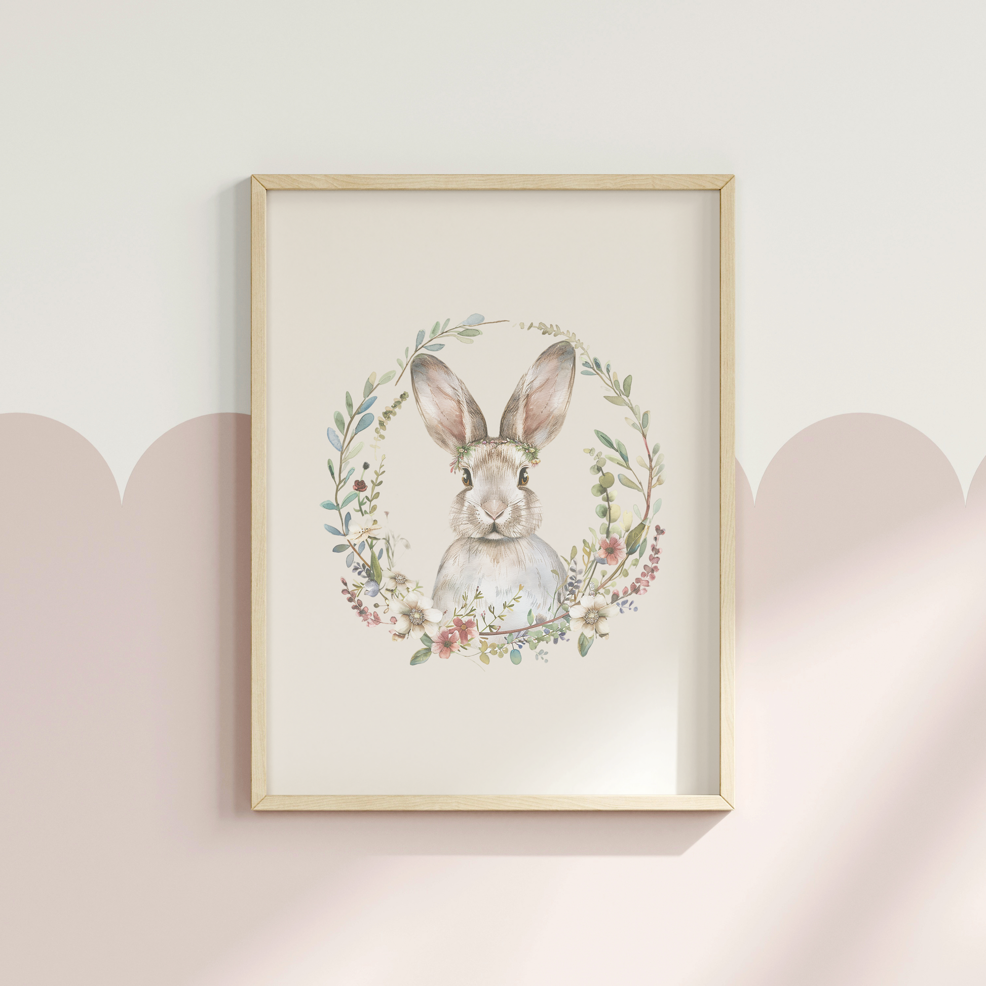 Blossom-Watercolour-Bunny-Rabbit-Wall-Art-in-Sand-Beige-Website-Main-Image
