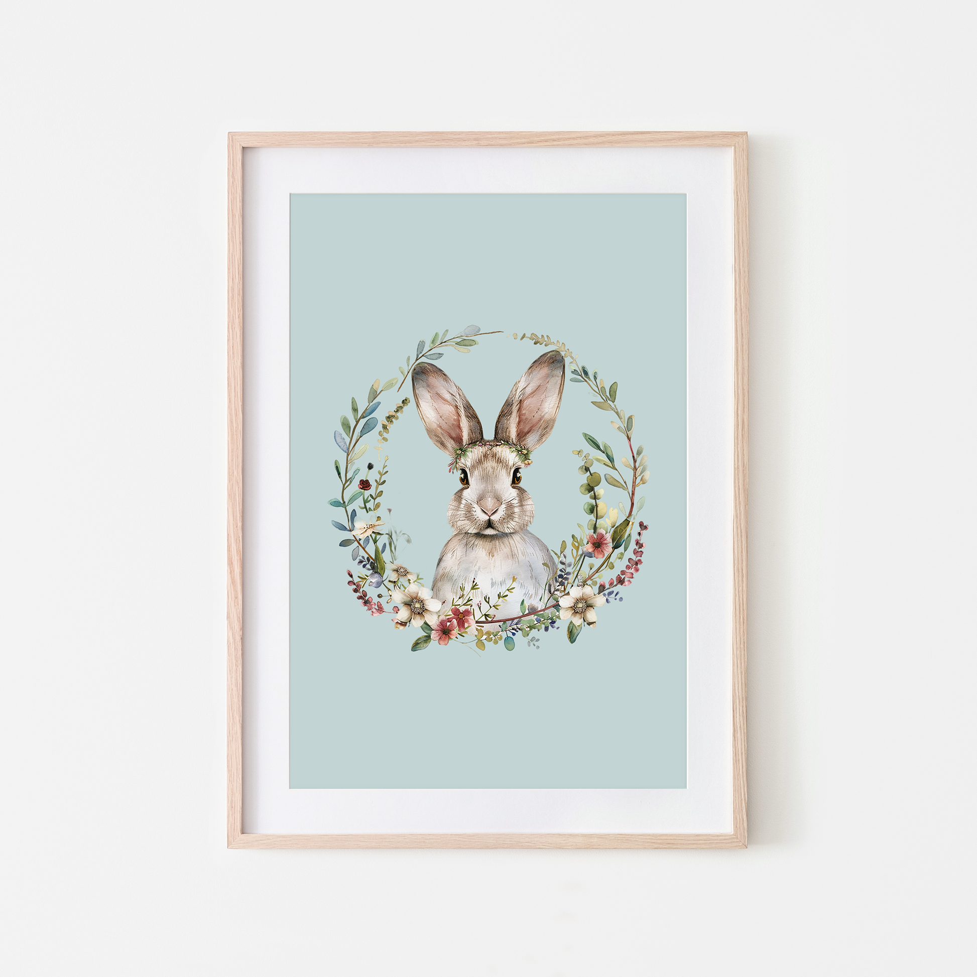 Blossom-Watercolour-Bunny-Rabbit-Wall-Art-in-Shell-Blue
