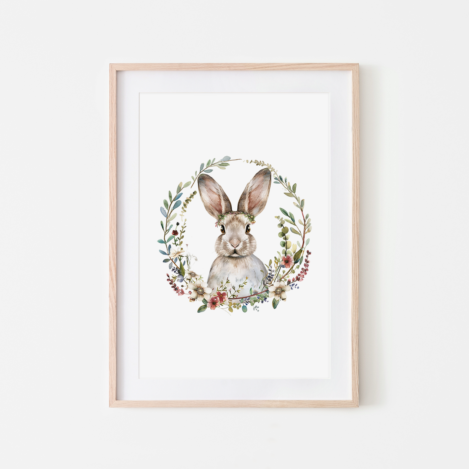 Blossom-Watercolour-Bunny-Rabbit-Wall-Art-in-White