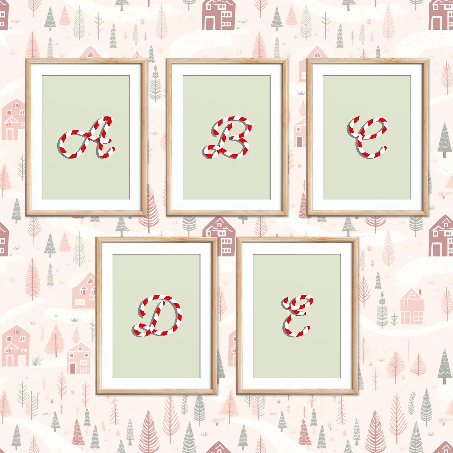 Candy-Cane-Letters-Christmas-Printable-Posters-Apple-Green-Letters-1