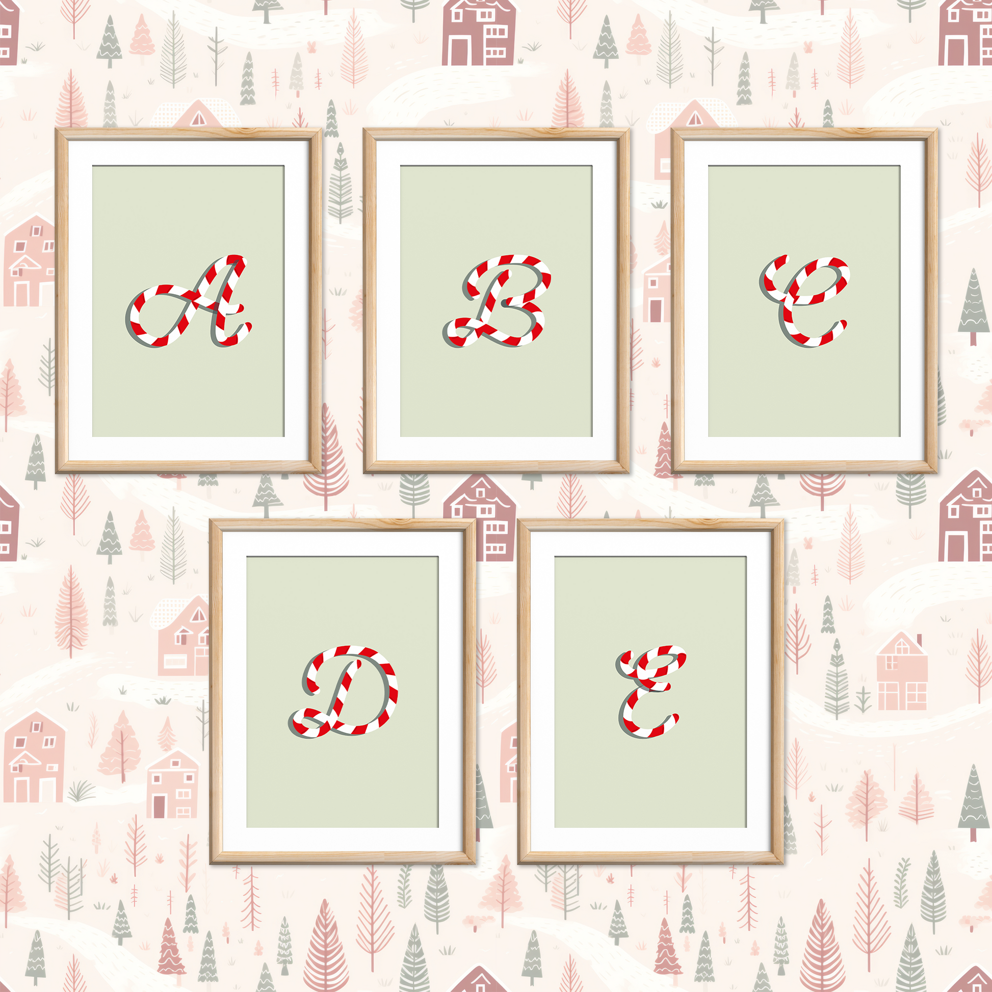 Candy-Cane-Letters-Christmas-Printable-Posters-Apple-Green-Letters-1