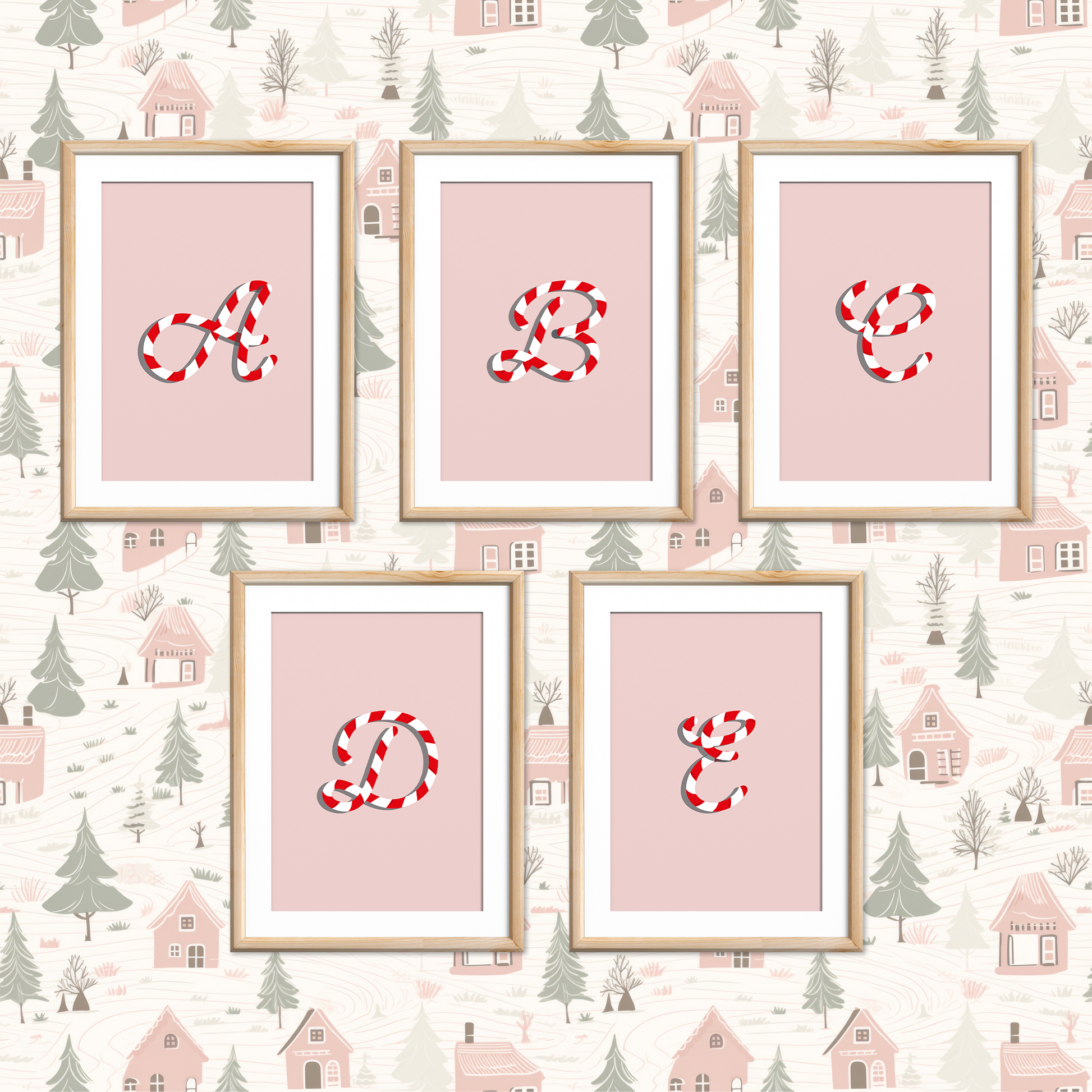 Candy-Cane-Letters-Christmas-Printable-Posters-Carnation-Pink-Letters-1