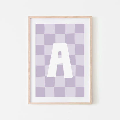 Checkered-Letters-Alphabet-Poster-Print-Letter-A-in-Lavender