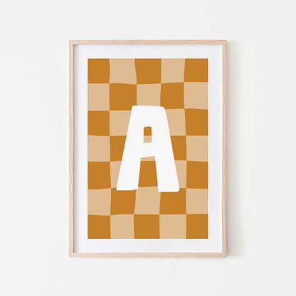 Checkered-Letters-Alphabet-Poster-Print-Letter-A-in-Mustard