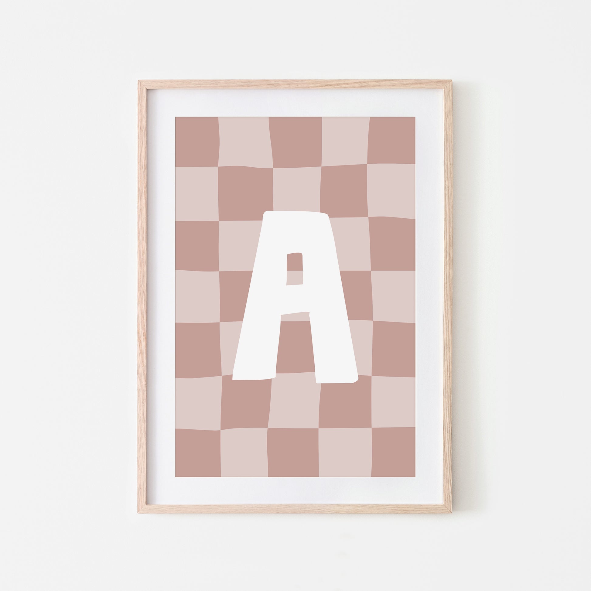 Checkered-Letters-Alphabet-Poster-Print-Letter-A-in-Rose