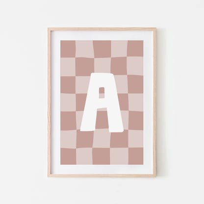 Checkered-Letters-Alphabet-Poster-Print-Letter-A-in-Rose