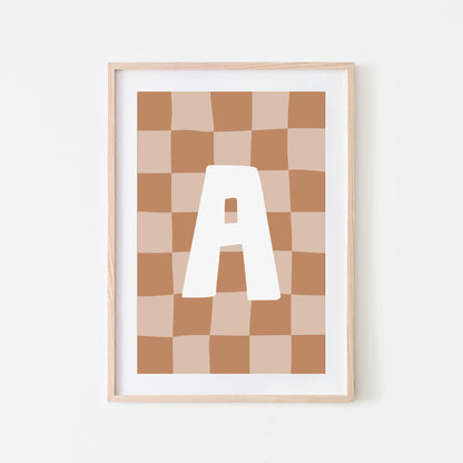 Checkered-Letters-Alphabet-Poster-Print-Letter-A-in-Tan