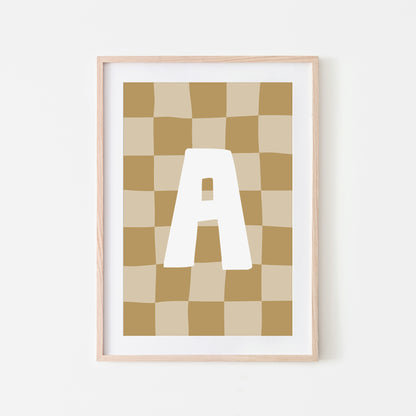 Checkered-Letters-Alphabet-Poster-Print-Letter-A-in-Wheat