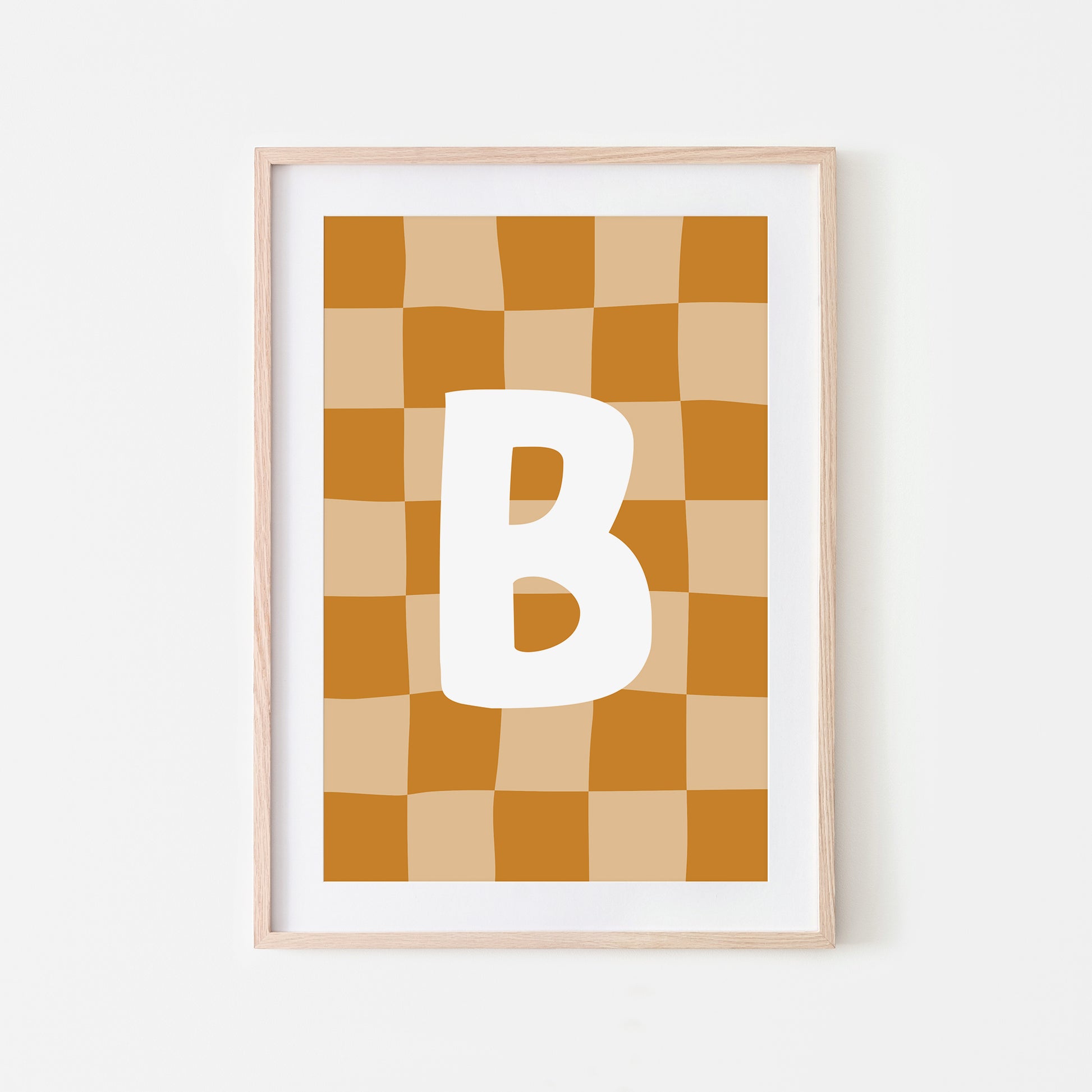Checkered-Letters-Alphabet-Poster-Print-Letter-B-in-Mustard