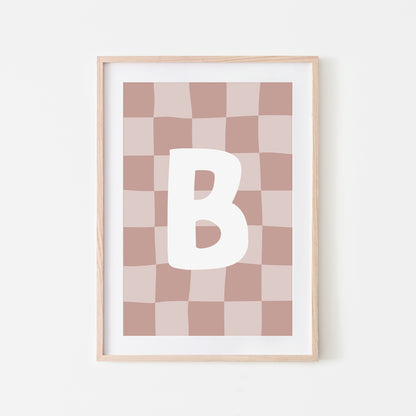 Checkered-Letters-Alphabet-Poster-Print-Letter-B-in-Rose