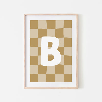 Checkered-Letters-Alphabet-Poster-Print-Letter-B-in-Wheat