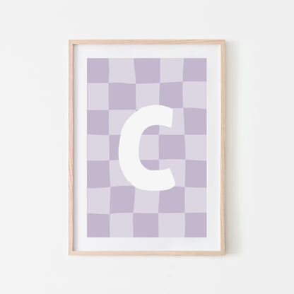 Checkered-Letters-Alphabet-Poster-Print-Letter-C-in-Lavender