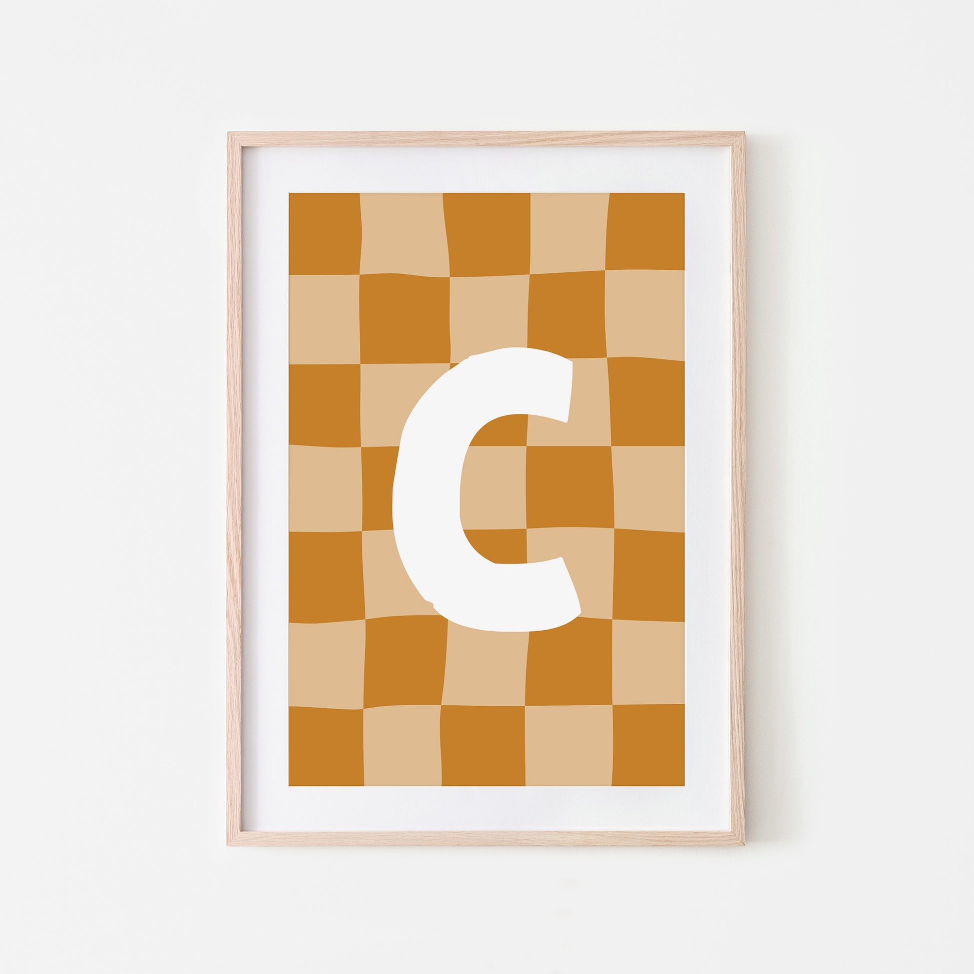 Checkered-Letters-Alphabet-Poster-Print-Letter-C-in-Mustard