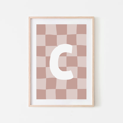 Checkered-Letters-Alphabet-Poster-Print-Letter-C-in-Rose