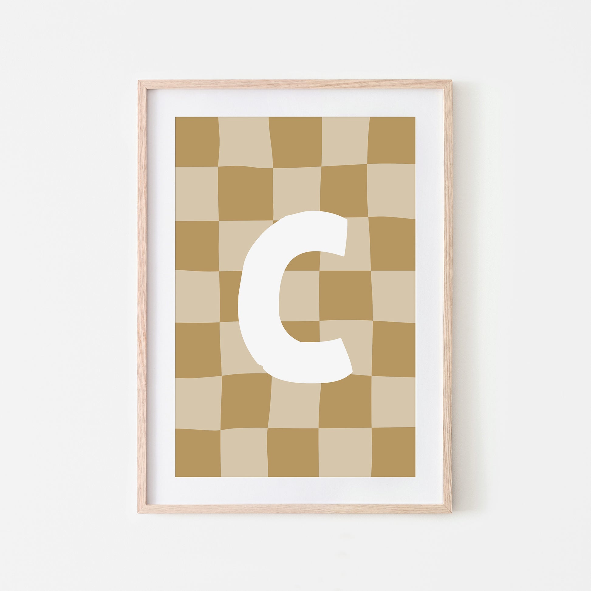 Checkered-Letters-Alphabet-Poster-Print-Letter-C-in-Wheat