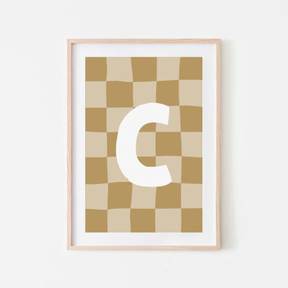 Checkered-Letters-Alphabet-Poster-Print-Letter-C-in-Wheat