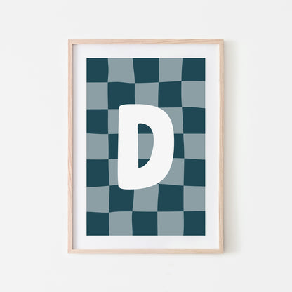 Checkered-Letters-Alphabet-Poster-Print-Letter-D-in-Navy