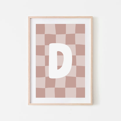 Checkered-Letters-Alphabet-Poster-Print-Letter-D-in-Rose