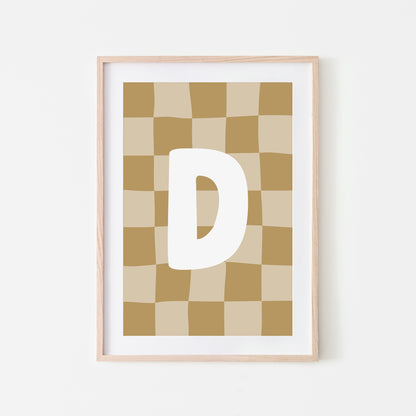 Checkered-Letters-Alphabet-Poster-Print-Letter-D-in-Wheat