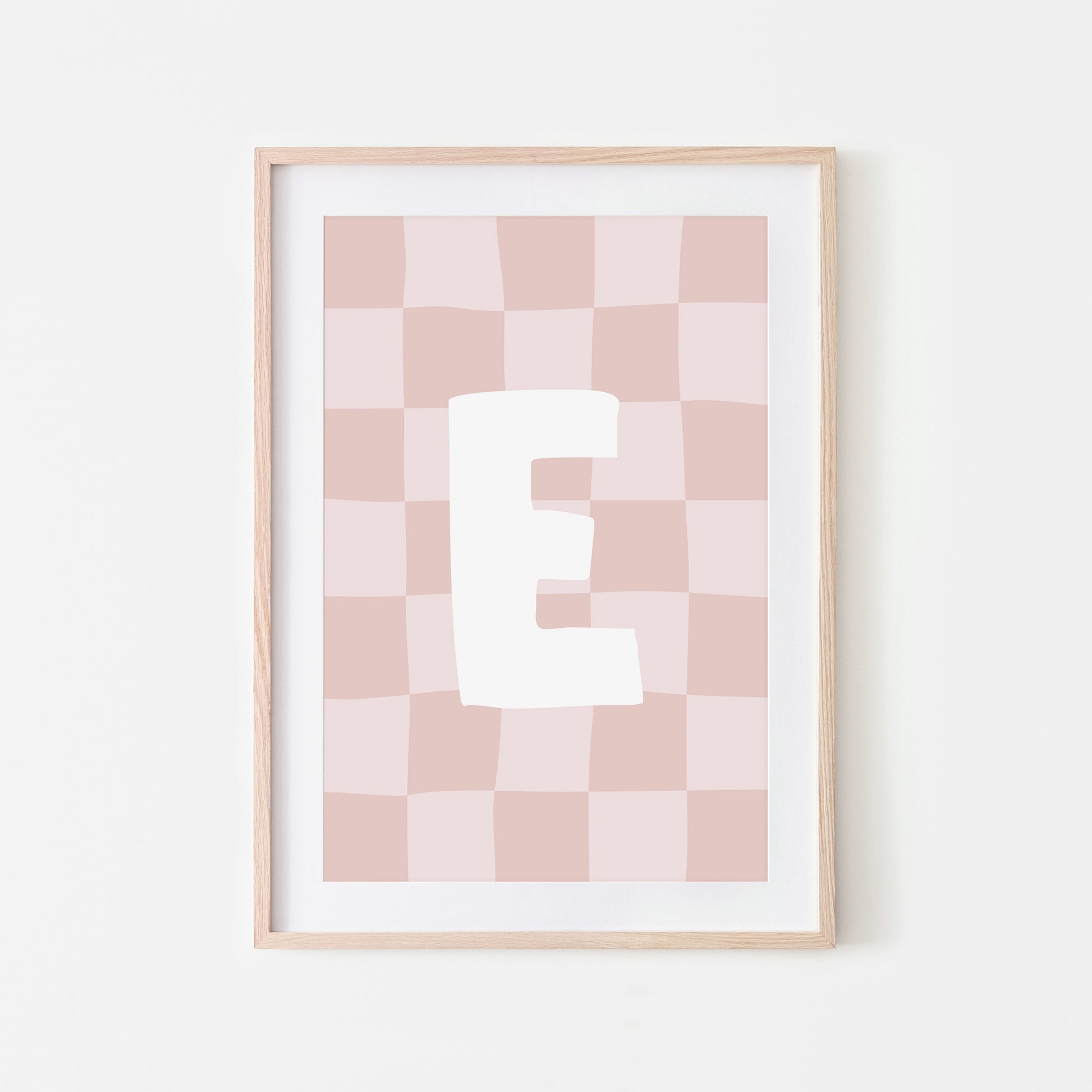 Checkered-Letters-Alphabet-Poster-Print-Letter-E-in-Blush