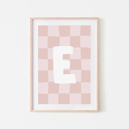 Checkered-Letters-Alphabet-Poster-Print-Letter-E-in-Blush