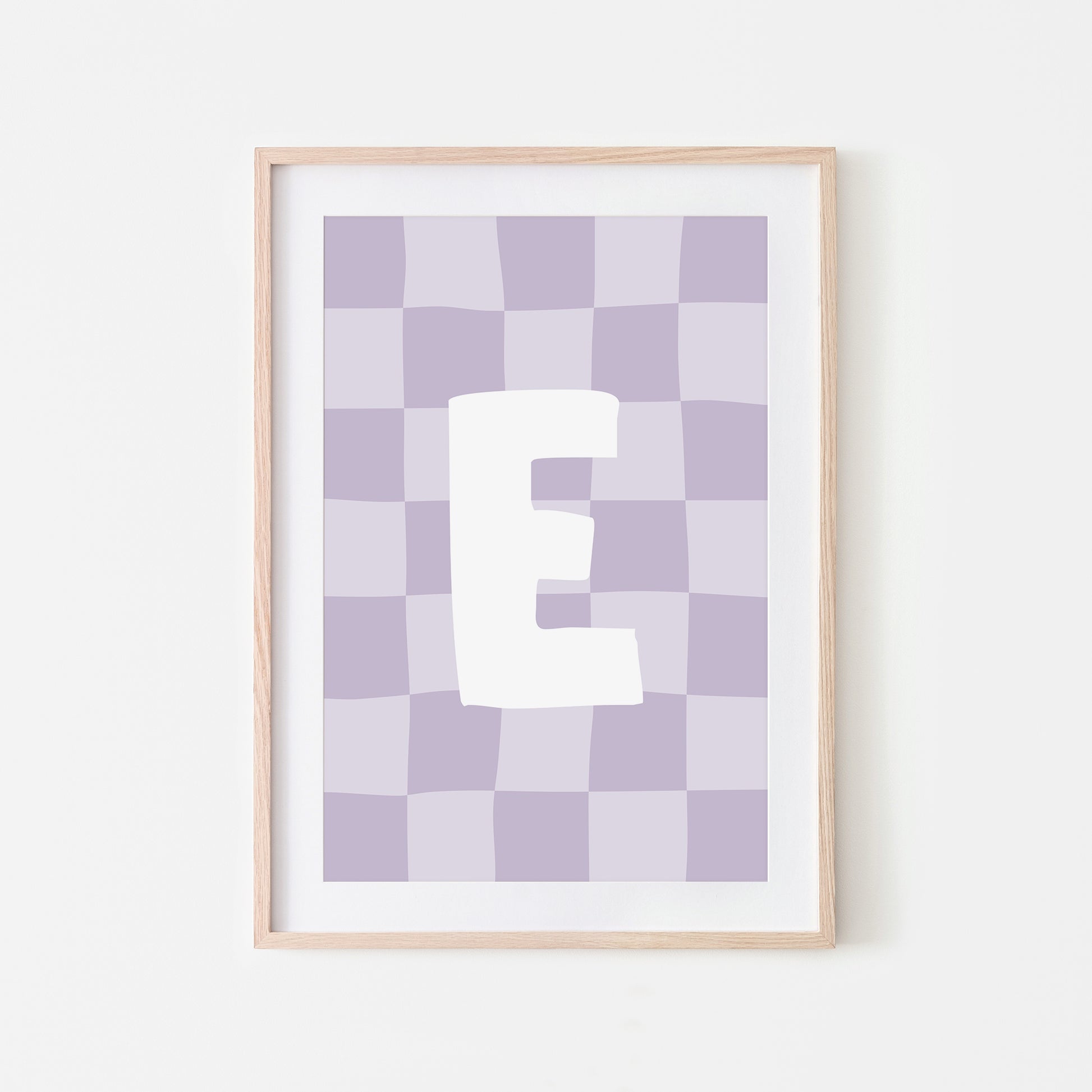 Checkered-Letters-Alphabet-Poster-Print-Letter-E-in-Lavender