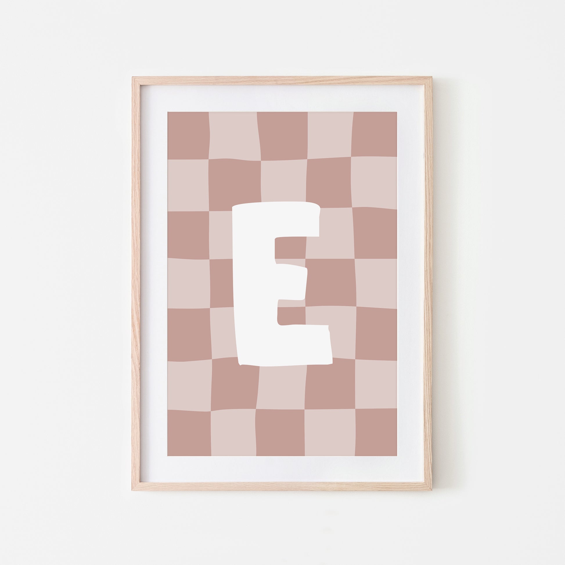Checkered-Letters-Alphabet-Poster-Print-Letter-E-in-Rose