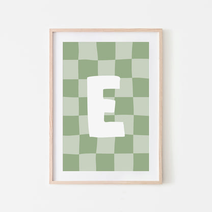 Checkered-Letters-Alphabet-Poster-Print-Letter-E-in-Sage