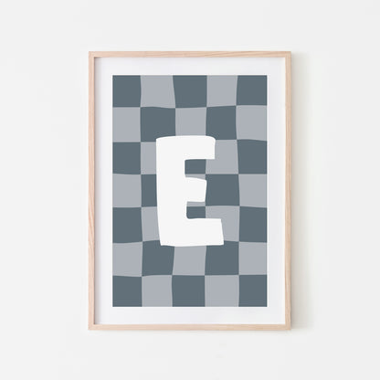 Checkered-Letters-Alphabet-Poster-Print-Letter-E-in-Sky