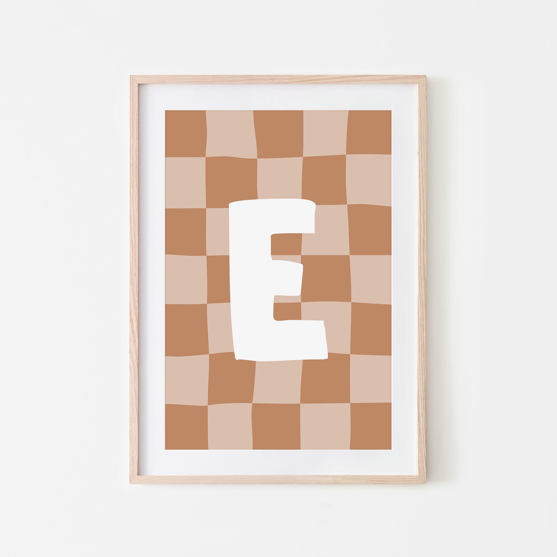 Checkered-Letters-Alphabet-Poster-Print-Letter-E-in-Tan