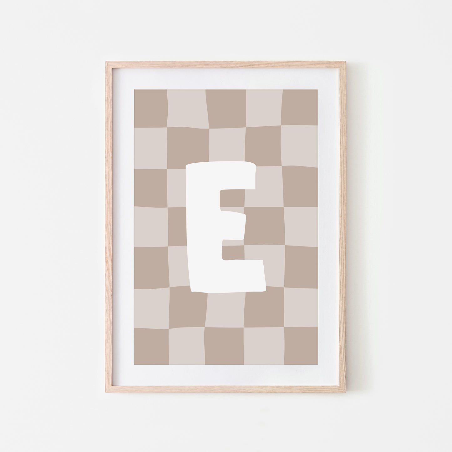 Checkered-Letters-Alphabet-Poster-Print-Letter-E-in-Truffle