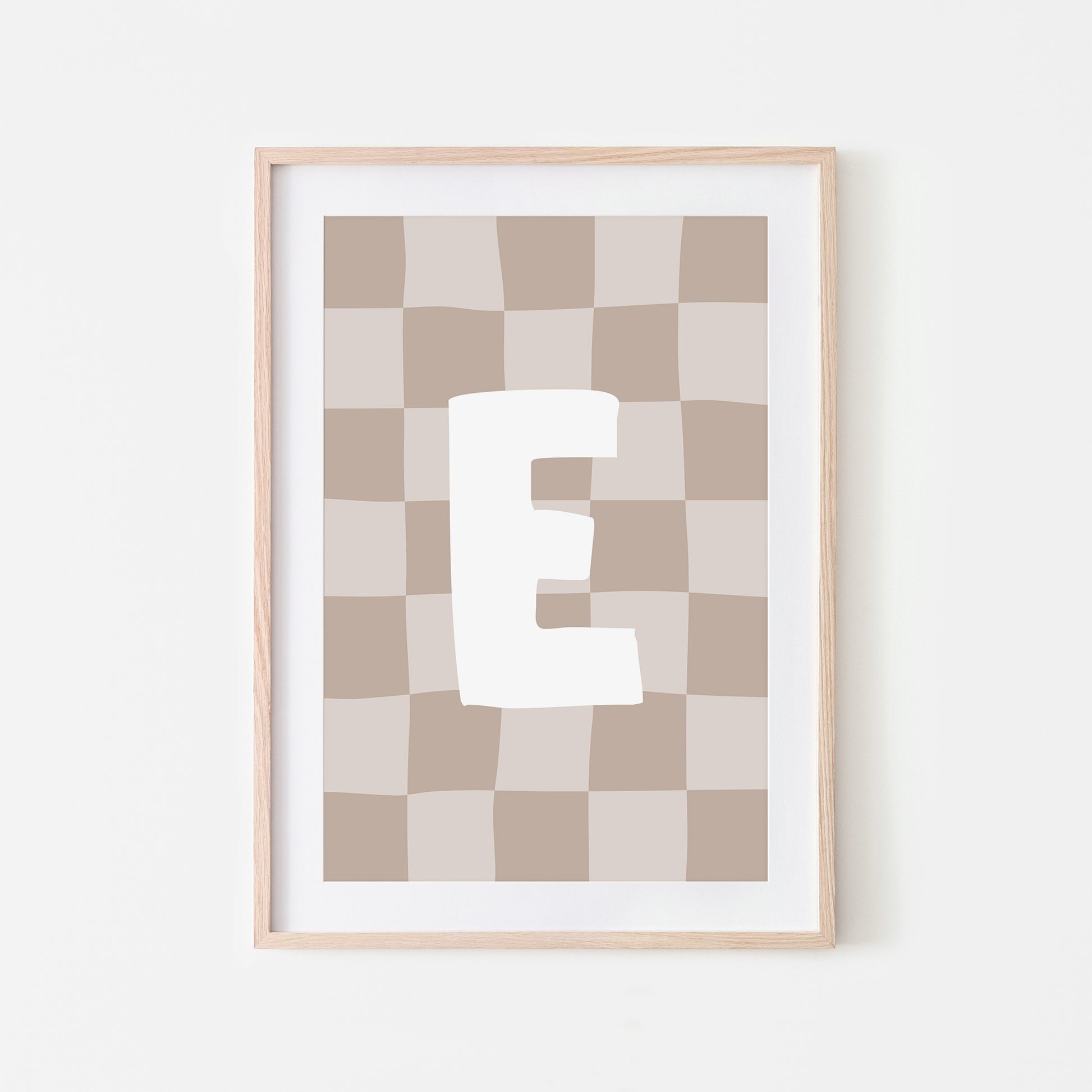 Checkered-Letters-Alphabet-Poster-Print-Letter-E-in-Truffle