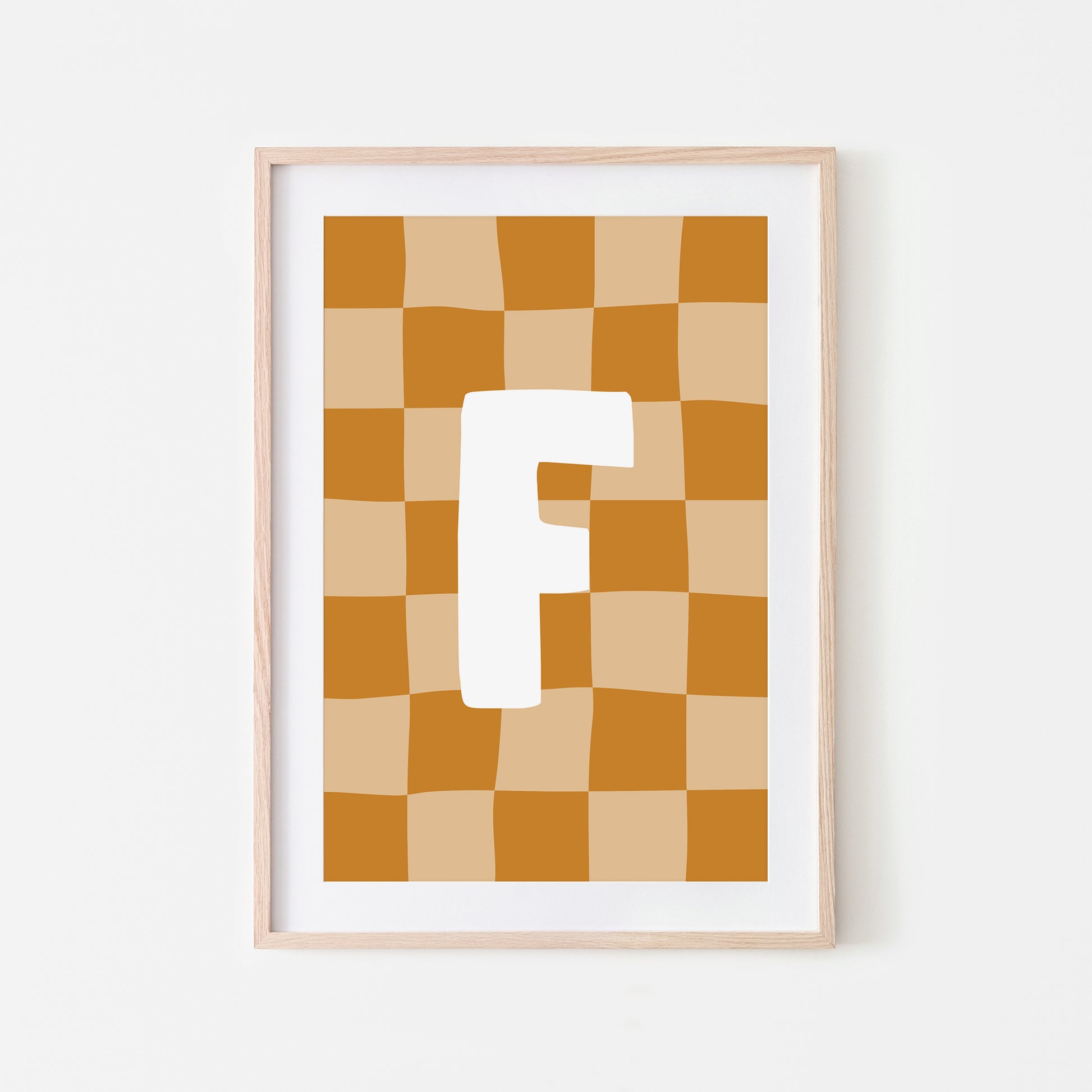 Checkered-Letters-Alphabet-Poster-Print-Letter-F-in-Mustard