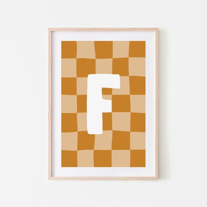 Checkered-Letters-Alphabet-Poster-Print-Letter-F-in-Mustard