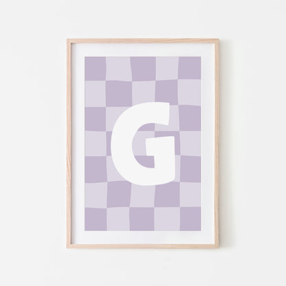Checkered-Letters-Alphabet-Poster-Print-Letter-G-in-Lavender
