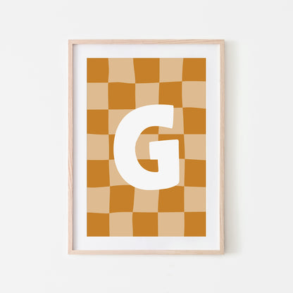 Checkered-Letters-Alphabet-Poster-Print-Letter-G-in-Mustard