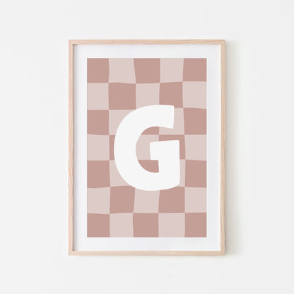Checkered-Letters-Alphabet-Poster-Print-Letter-G-in-Rose