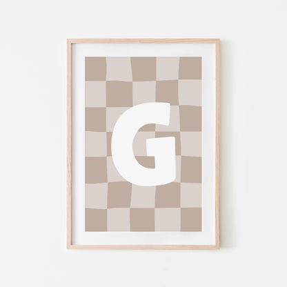 Checkered-Letters-Alphabet-Poster-Print-Letter-G-in-Truffle