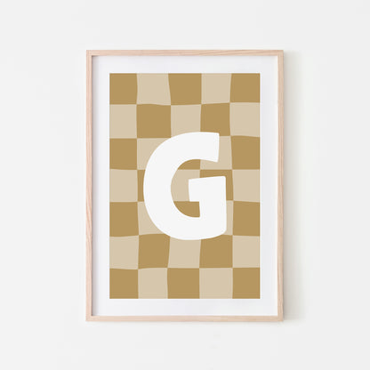 Checkered-Letters-Alphabet-Poster-Print-Letter-G-in-Wheat