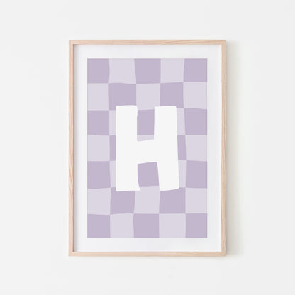 Checkered-Letters-Alphabet-Poster-Print-Letter-H-in-Lavender