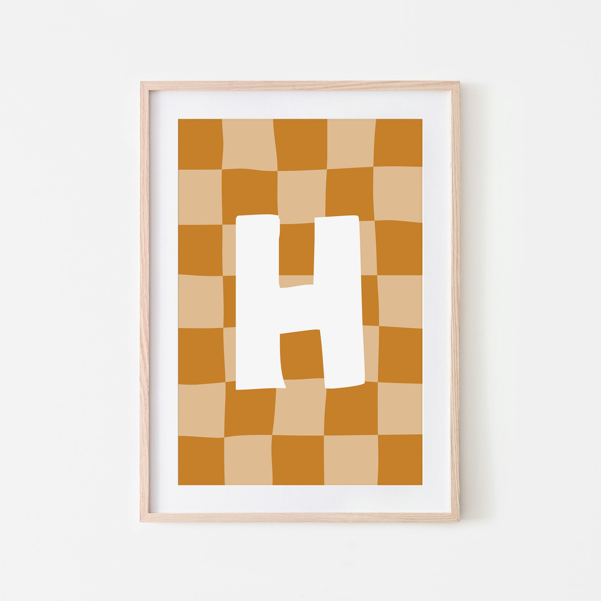 Checkered-Letters-Alphabet-Poster-Print-Letter-H-in-Mustard