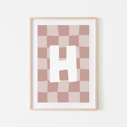 Checkered-Letters-Alphabet-Poster-Print-Letter-H-in-Rose